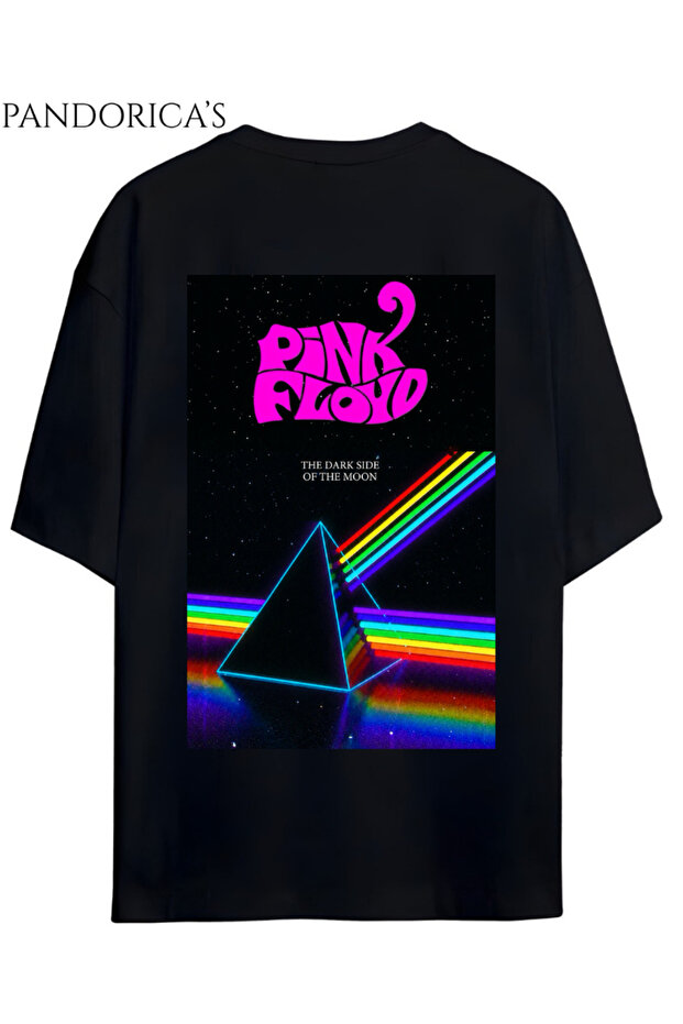 Pink Floyd Design Printed on the Back Unisex Relaxed Fit Cotton T-Shirt