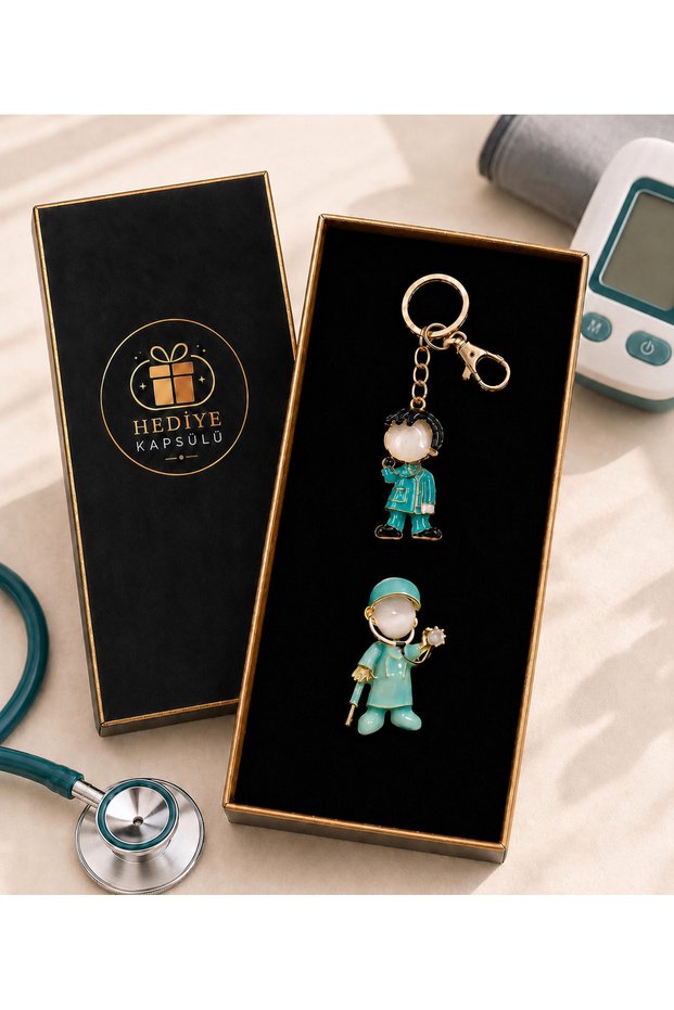 Doctor Themed Keychain and Doctor Brooch Gift Set | Special Premium Gift for Health Care Workers