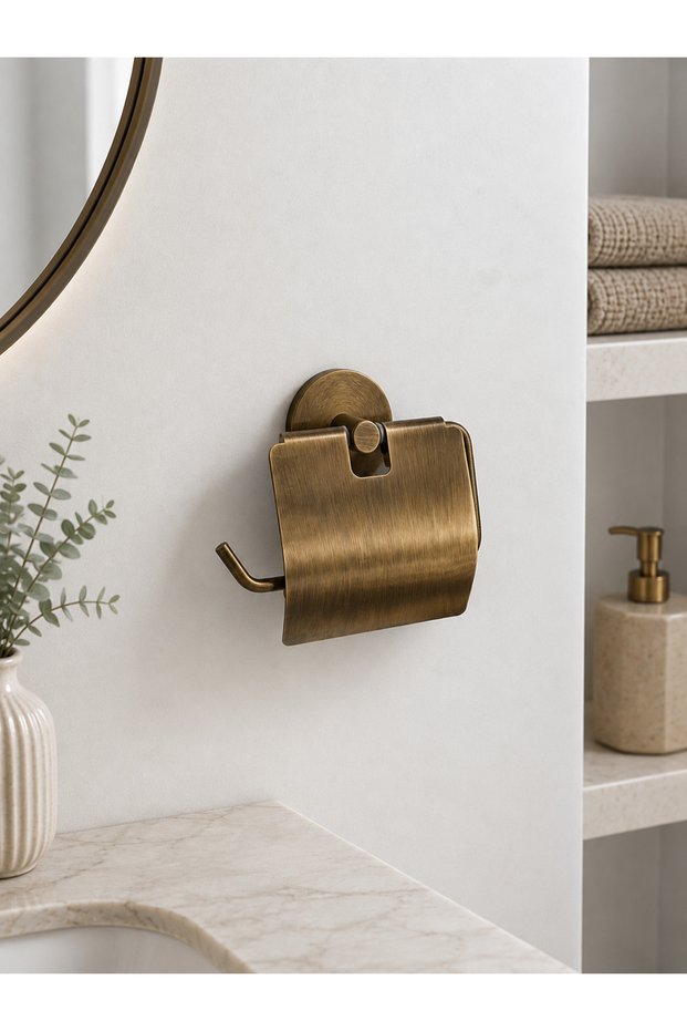 Antique Stainless Steel Toilet Paper Holder with Cover – Wall Mounted Wc Paper Holder
