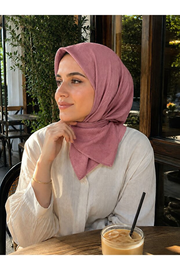 Bambu Kraş Eşarp - Gül Kurusu