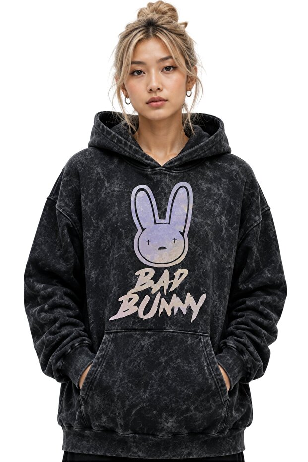 Bad Bunny Rapper Singer Printed Unisex Oversize Premium Washable Hoodie Sweatshirt