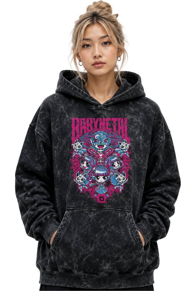 Babymetal Rock Metal Music Band Printed Unisex Oversize Premium Washable Hoodie Sweatshirt