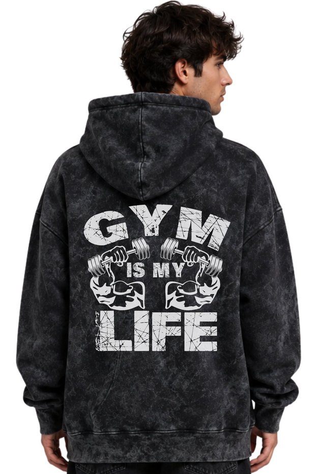 Gym Life Fitness Gym Bodybuilding Athlete Printed Unisex Oversize Premium Washable Hoodie Sweatshirt