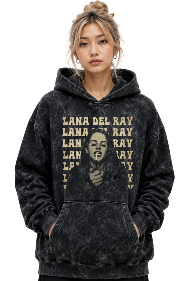 Lana Del Rey Singer Printed Unisex Oversize Washable Premium Hoodie Sweatshirt