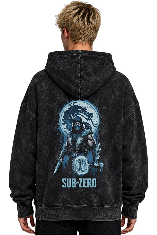 Sub-Zero Mortal Kombat Anime Printed Unisex Oversize Premium Washable Hoodie Sweatshirt