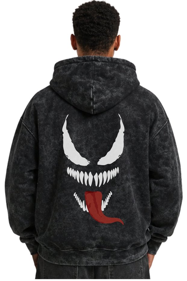 Venom Movie Hero Printed Unisex Oversize Washable Premium Hoodie Sweatshirt