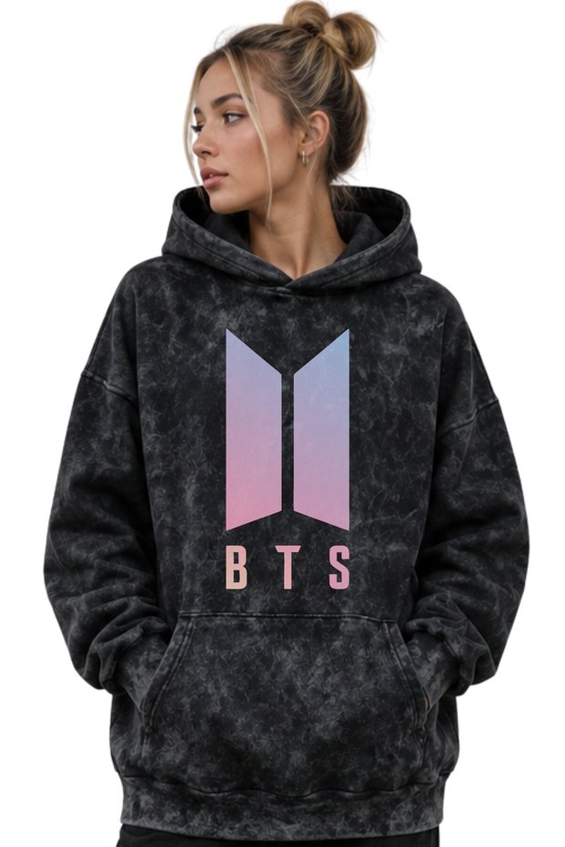 Bts Music Group Printed Unisex Oversize Premium Washable Hoodie Sweatshirt