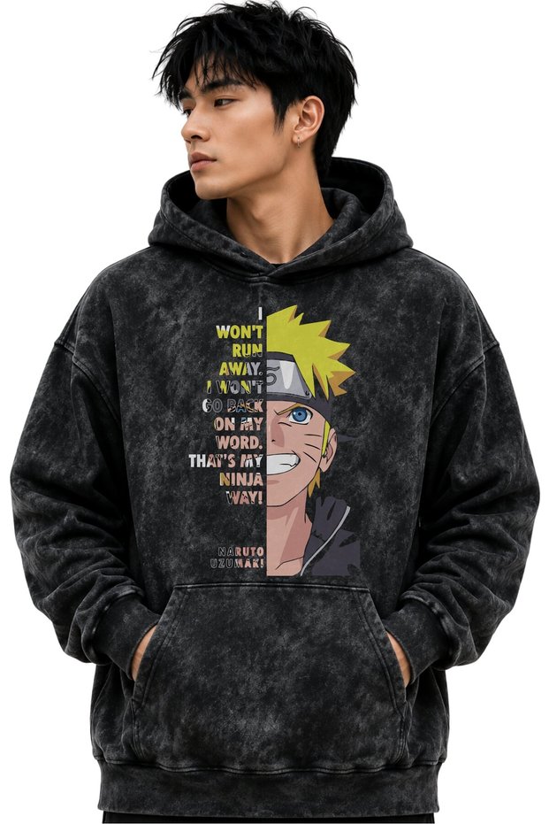 Naruto Uzumaki Anime Printed Unisex Oversize Washable Premium Hoodie Sweatshirt