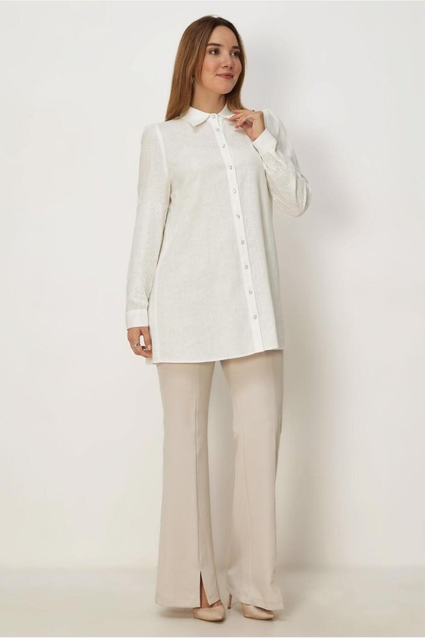 Shirt Collar Linen Tunic 46799