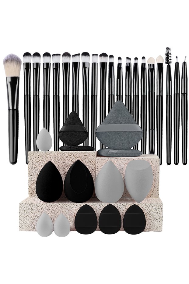 YBS-20BK-14GY 20Pcs Makeup Brush Set Eyeliner Blending Cheeks Eye Cosmetic Foundation Brushes ,Profe