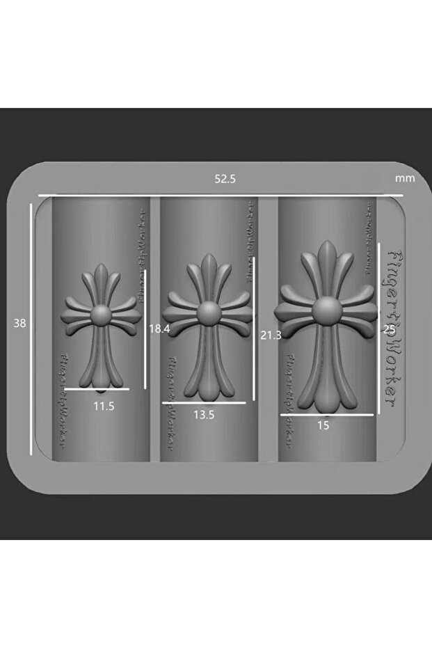D 3D Gothic Rivet Nail Art Mold Transparent Silicone DIY Punk Letter Relief Carving Decor 11.5*9cm M