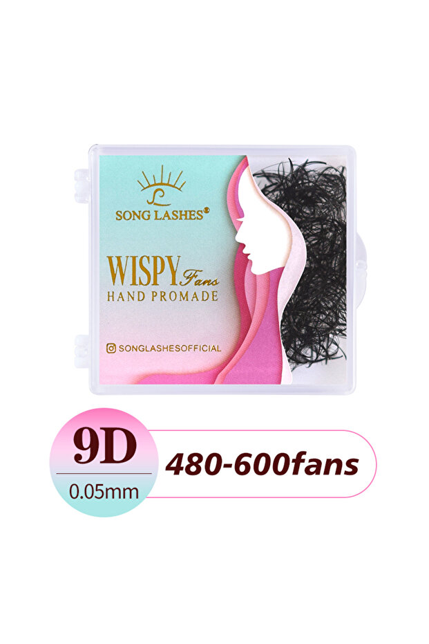 9mm D 9D-0.05-480-600 fans SongLash 5D/9D 05/07 Thickness 9-18mm Premade Volume Wispy Fans Eyelash
