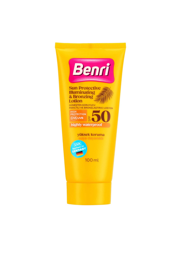 Sun Protection Glitter and Bronzing Lotion Spf 50 - 100 ml Very High Protection Uva/Uvb