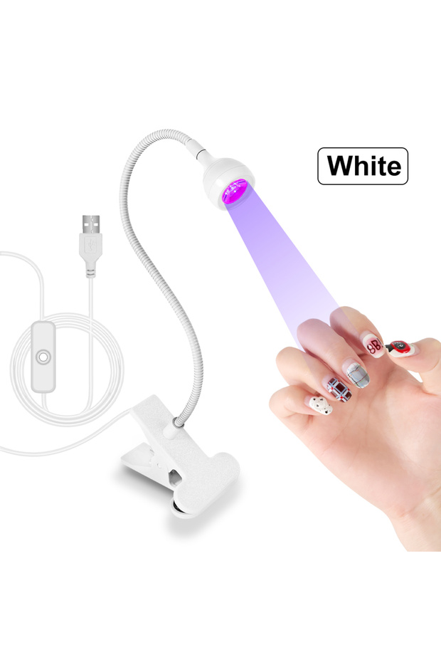 USB MJD-TD- White LIMEGIRL Nail UV LED Dry Lamp With Clip Nail Lamp Portable Dryer For Gel Polish Pr