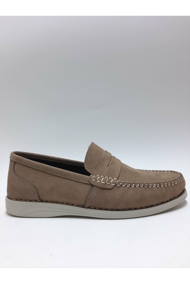 Genuine Leather Sand Nubuck Laceless Loafer Comfortable Lightweight Orthopedic Summer Men's Shoes