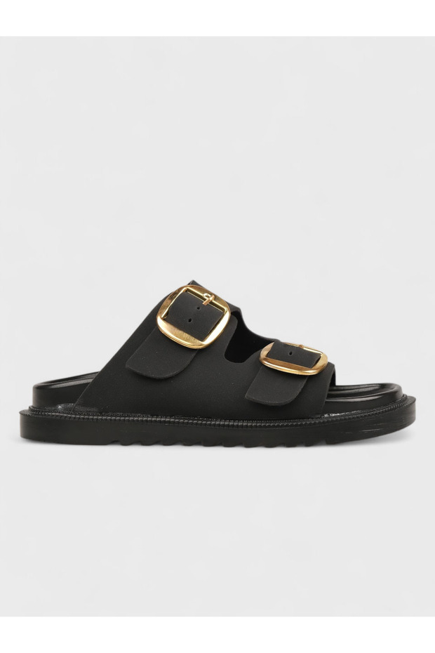 Women's Summer Flat Slippers - 230 3169 - Black Nubuck