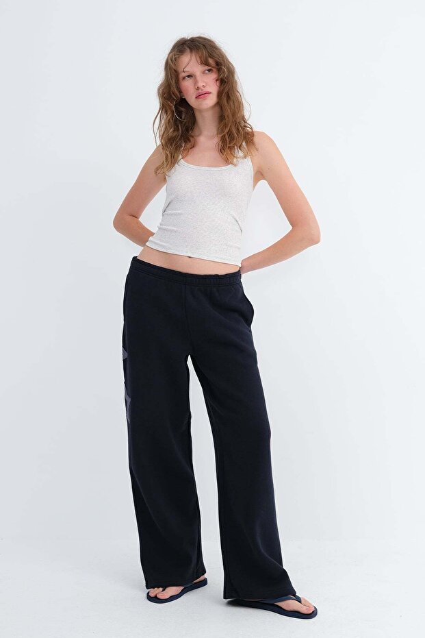 Star Patterned Shawl Collar Tracksuit Eşf10732