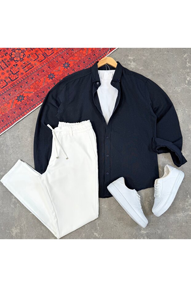 Men's Long Sleeve Regular Fit Seasonal Shirt & Jogger Pants 2-Piece Set