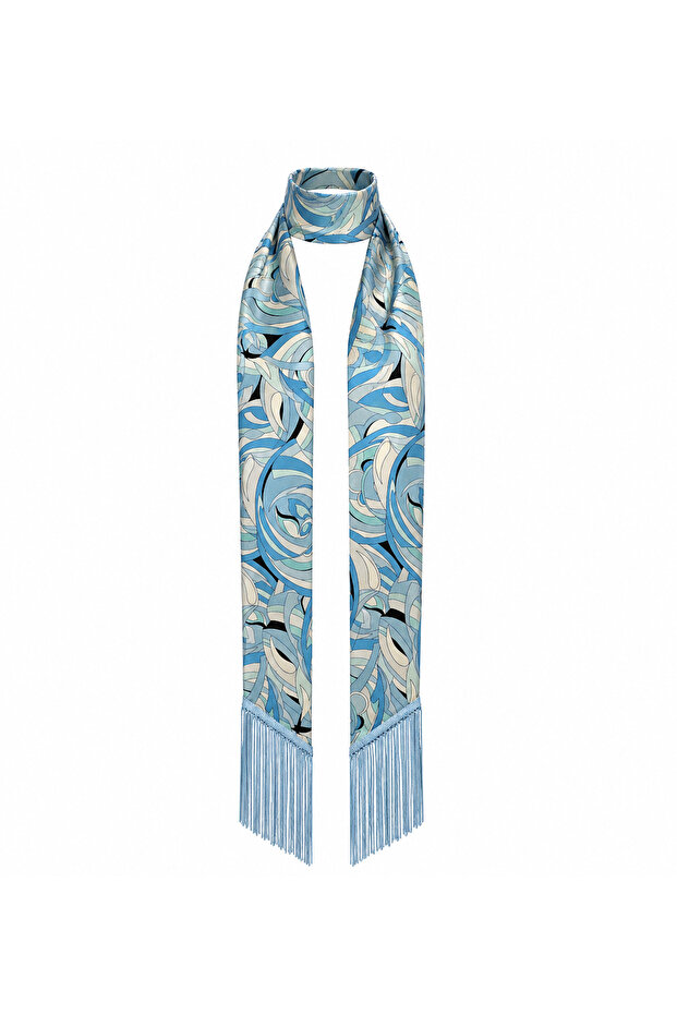Patterned Tassel Scarf
