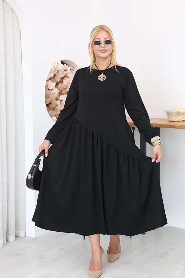 Plus Size Pleated Modal Fabric Dress
