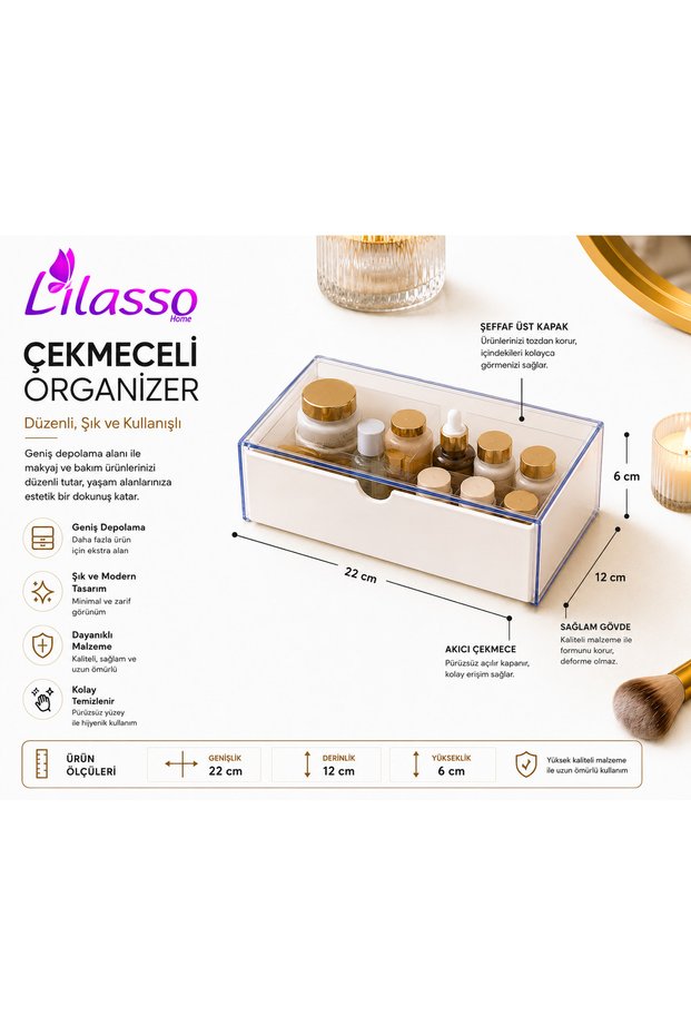 Organizer Shelf with Drawers Cosmetic Organizer Jewelry Organizer