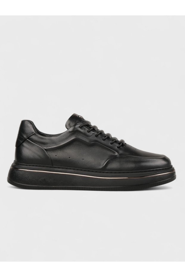 Men's summer 3cm thick soled casual shoes - 170 0167 - black