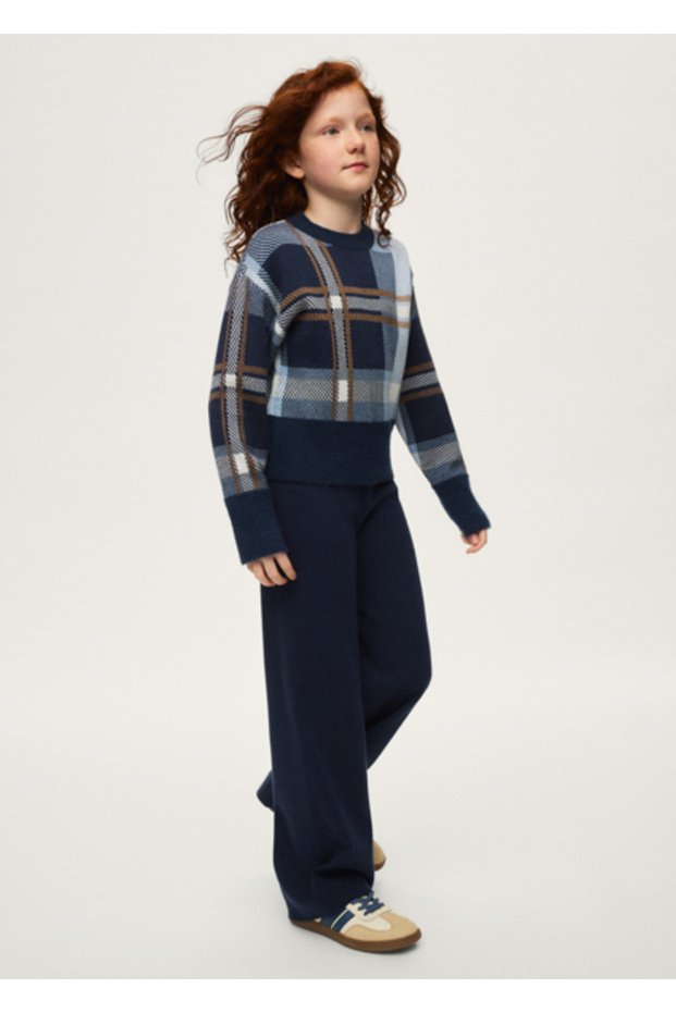 Navy Blue Girls' Pants and Sweater Set 7532