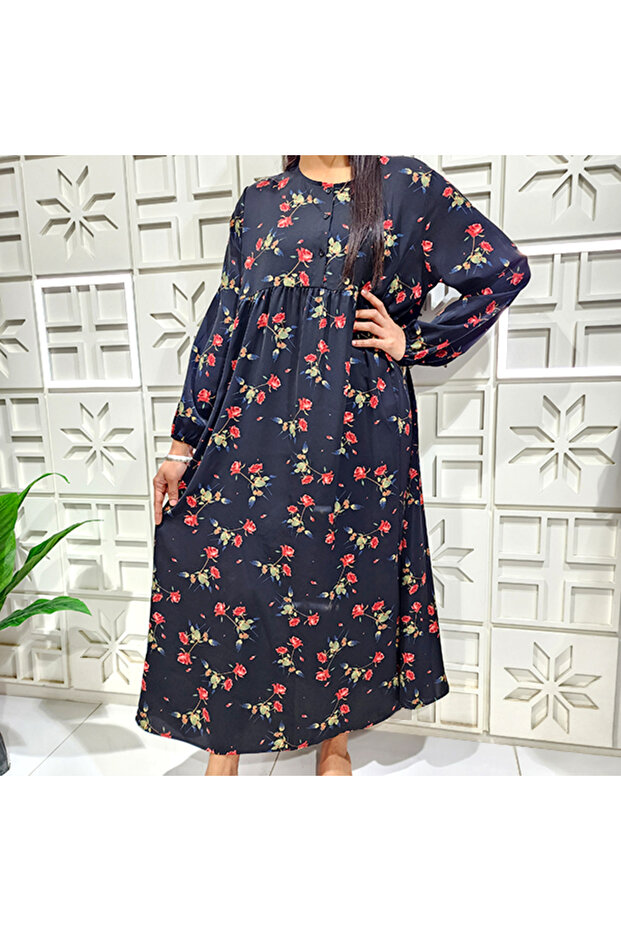 Women's A-line Long sleeve Maxi Dress
