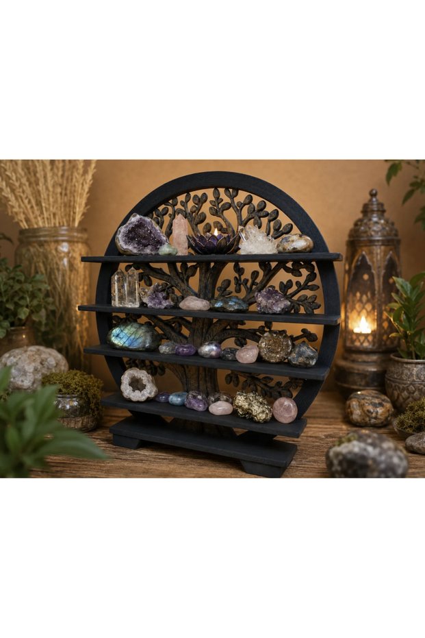 Tree of Life Baroque Style Mini Shelf for Crystals Natural Stones and Ornaments 25X25Cm