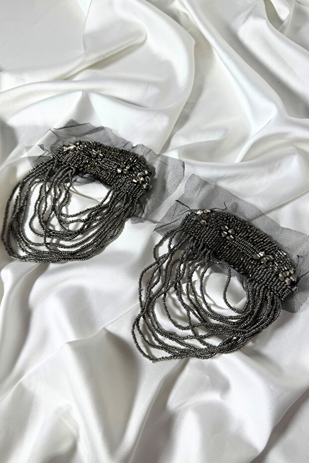 Beaded Fringed Decorative Applique [1 Set]