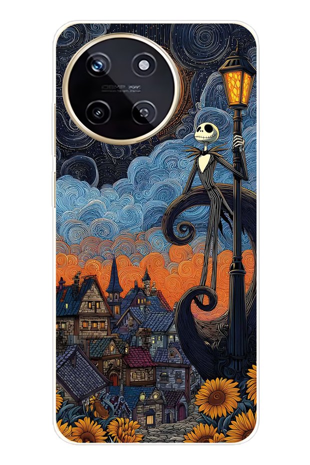 Realme 11 4g Compatible Jack Skellington Patterned Transparent Phone Case