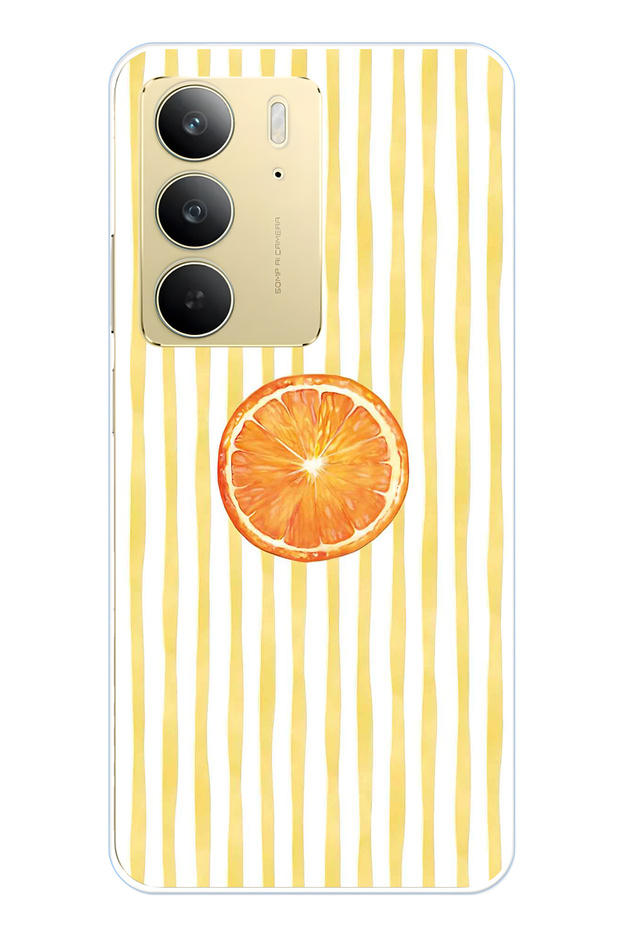 Realme C75 Compatible Orange Slice Patterned Transparent Phone Case