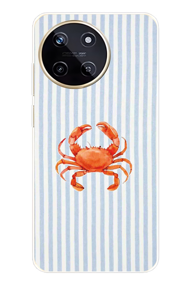 Realme 11 4g Compatible Crab Patterned Transparent Phone Case