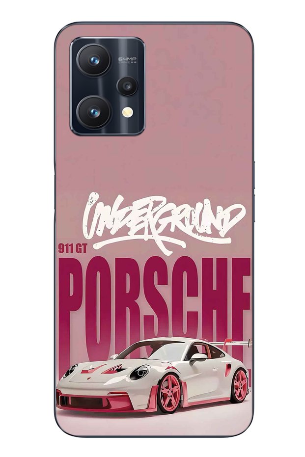 Realme 9 Pro Compatible Retro Car Pattern Transparent Phone Case