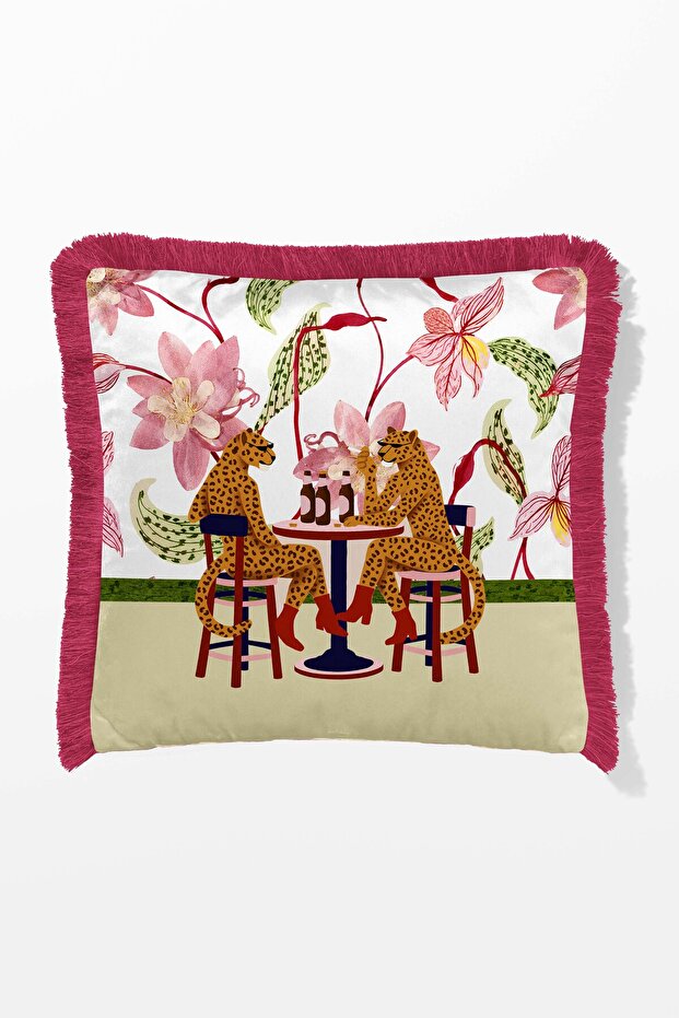Fringed Throw Pillow Cover 43*43 cm - Funky
