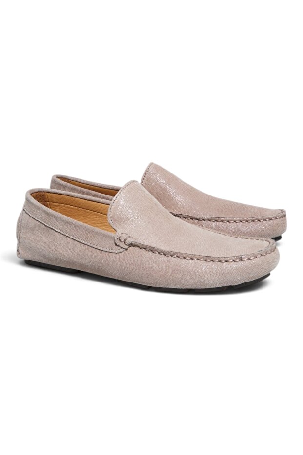 Mink Silvery - Gg Mink Color Laceless Genuine Leather Men's Shoes