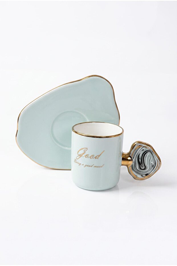 Single Porcelain Coffee Cup Mint Good