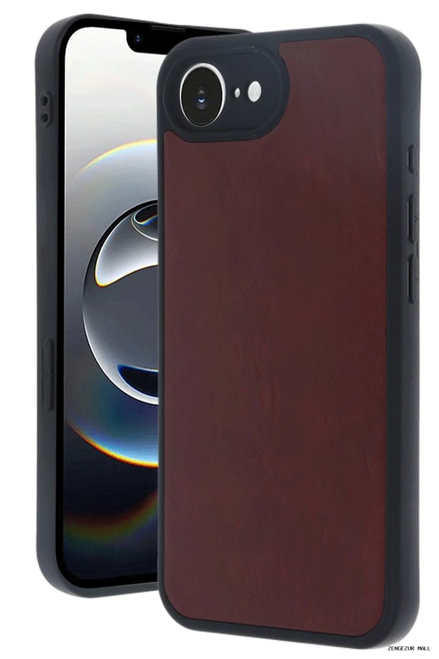 Zngzrmll iPhone 16E Case Aras Leather Cover (173303) - Burgundy