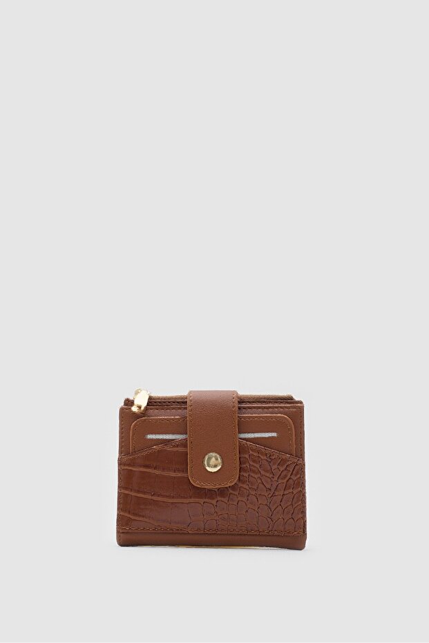 Rose croco patterned women's card holder taba