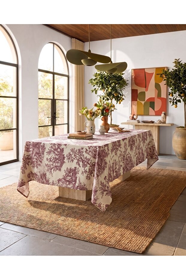 Sophia bordo linen tablecloth