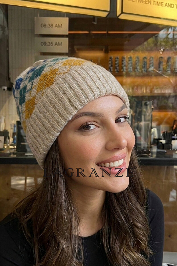 Unisex Argyle Patterned Unisex Beanie