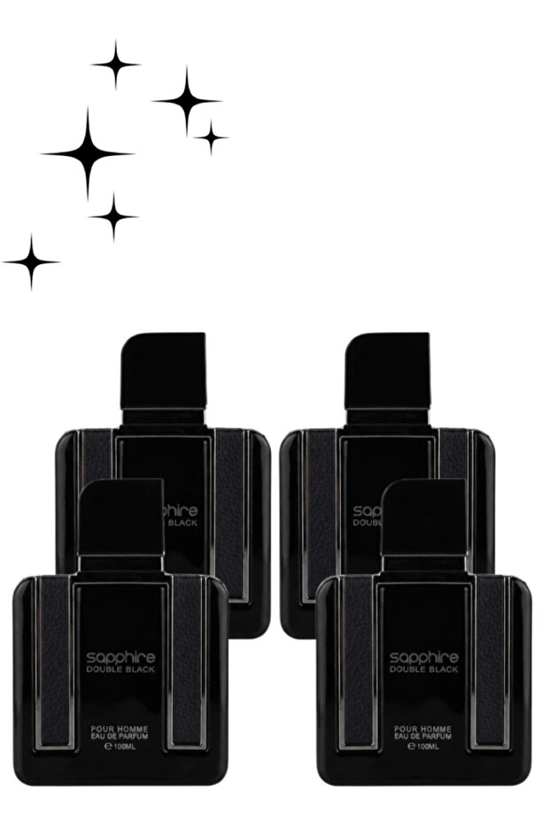 4 Pieces Sapphire Double Black Pour Homme Perfume 100ML