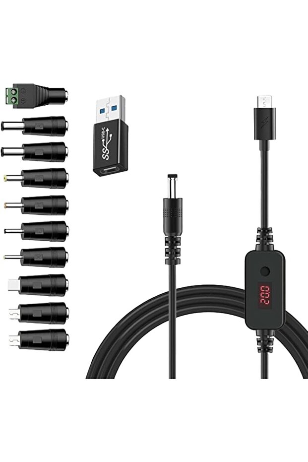 ايليفانت بوت كيبل USB C الى تيار مستمر مع 8 موصلات تيار مستمر، تصميم طاقة قابل للتعديل 5 فولت - 20 ف