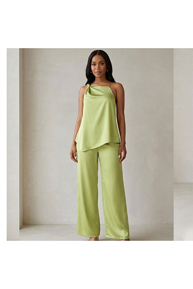 Women's Green Cami Top & Pants Set
