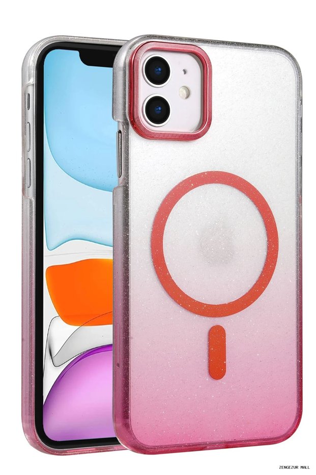 Zngzrmll iPhone 12 Glossy Magsafe Cover (201234) - Pink