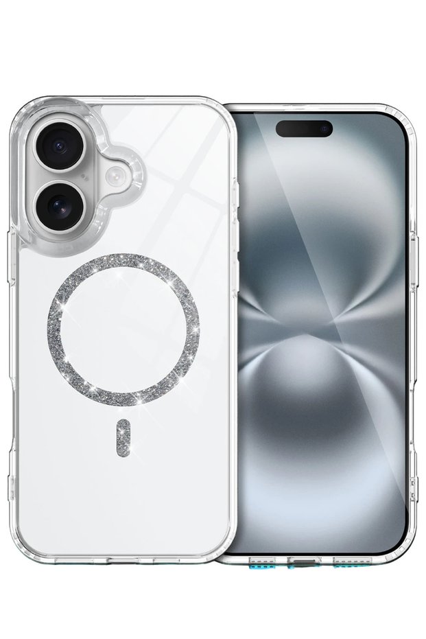 Zngzrmll iPhone 16 Plus Live Diamond Magsafe Cover (201402) - Transparent