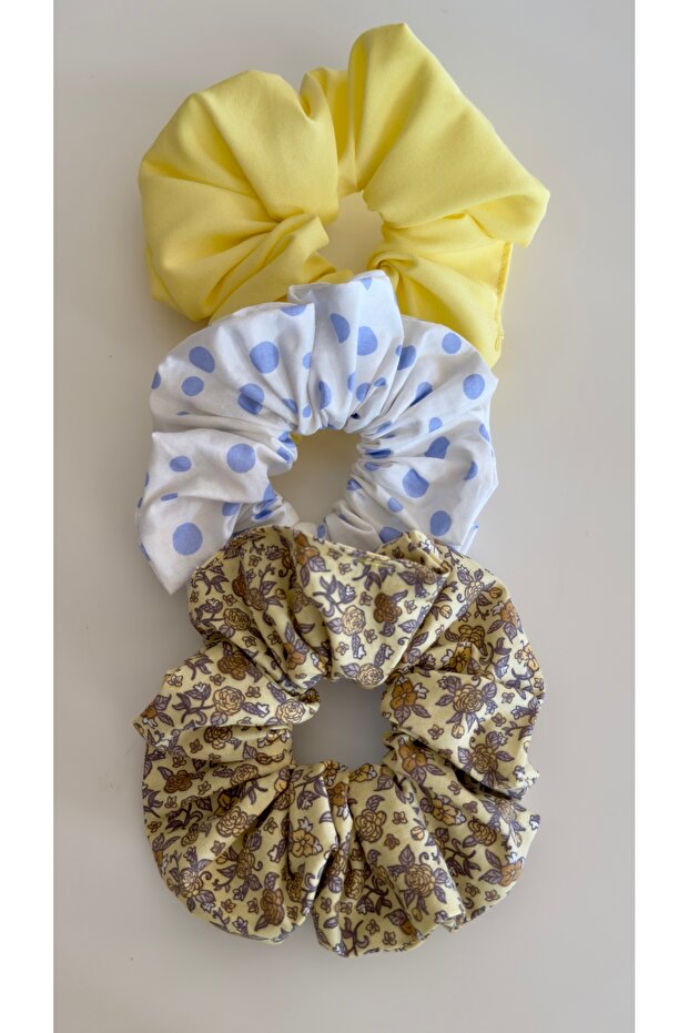 Elastic Buckle 3-Piece Floral Bun Buckle Women's Cotton Pinterest Model