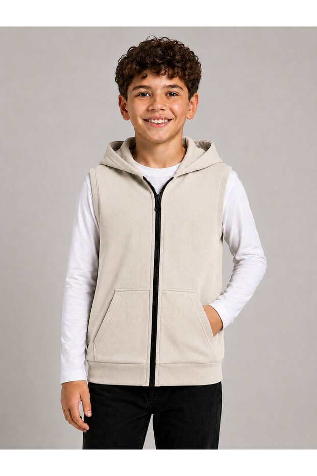Unisex Children's Stone Color Vest 100% Cotton 3-Ply Fabric Without Threads (4 Seasons)