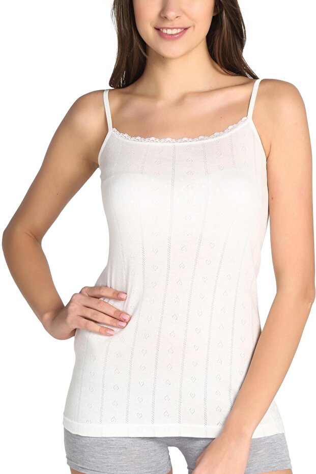 8 Pack Jacquard Women's Undershirt with Rope Straps