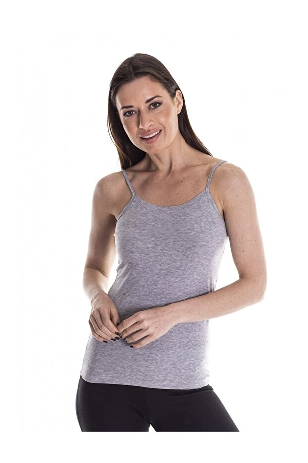 12 Pieces Gray Color String Strap Undershirt